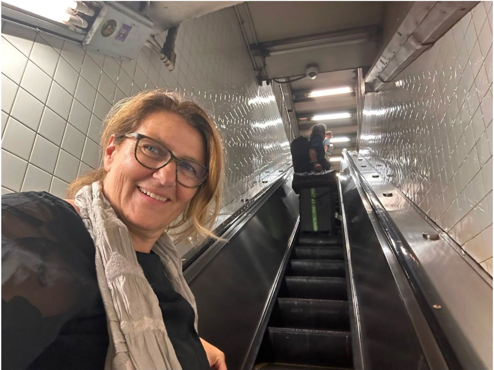 Yvonne Frei in einer U-Bahn-Station in New York